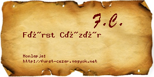 Fürst Cézár névjegykártya